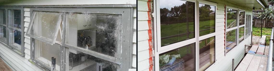 Before & After - Full replacement aluminium windows
