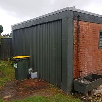 Before: Glavanised shed doors