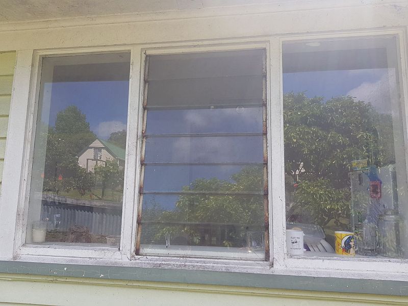 Before; Glass window louvres